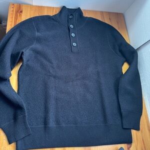 Jack spade black wool Henley pullover sweater size xl